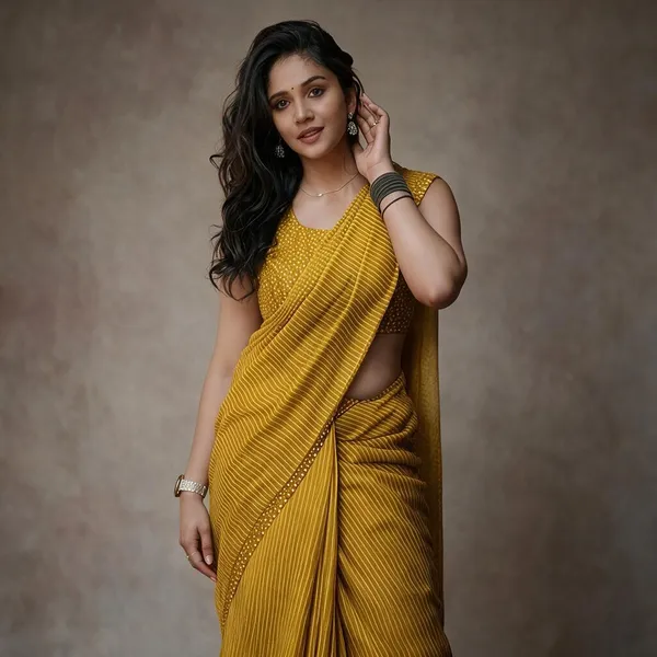 Yellow_Linen_Saree_For_Women