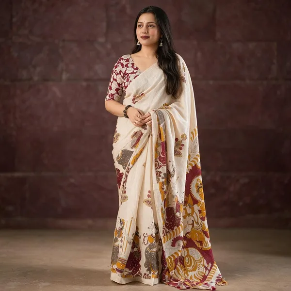 Beige_Cotton_Linen_Saree_For_Women