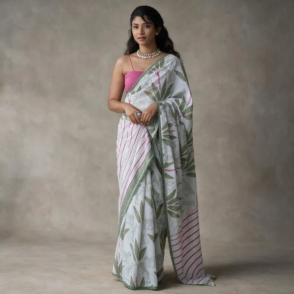 White_Mulmul_Saree_For_Women