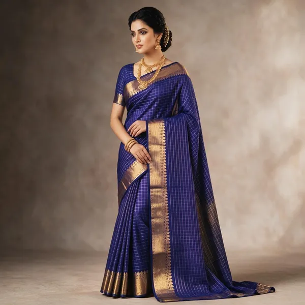 Blue_Cotton_Silk_Saree_For_Women