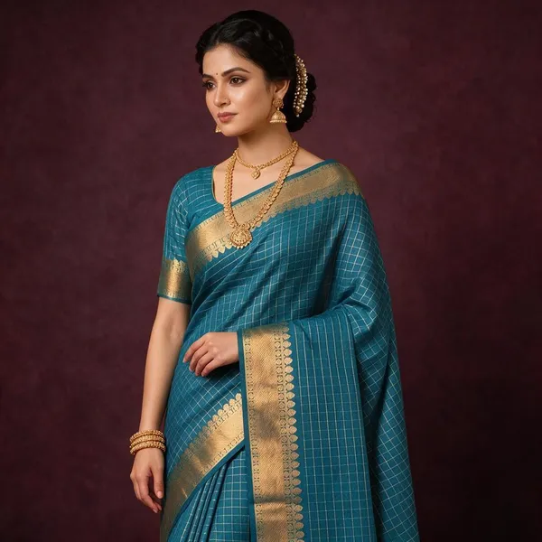 Blue_Cotton_Silk_Saree_For_Women