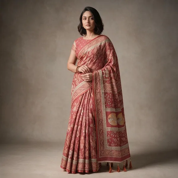 Pink_Linen_Saree_For_Women