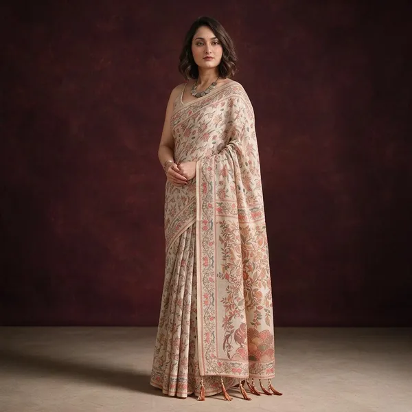 Multicolor_Linen_Saree_For_Women