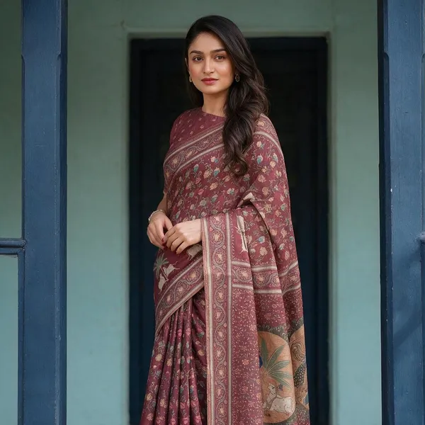 Pink_Linen_Saree_For_Women