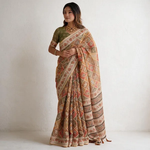 Pink_Linen_Saree_For_Women