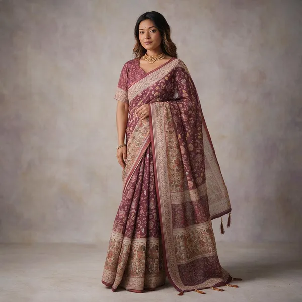 Pink_Linen_Saree_For_Women