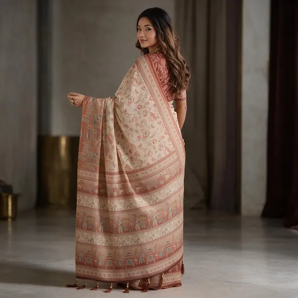 Pink_Linen_Saree_For_Women