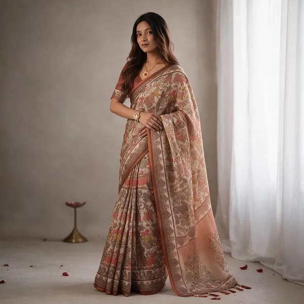 Pink_Linen_Saree_For_Women