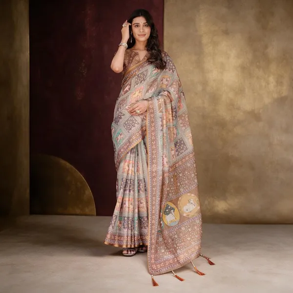 Multicolor_Linen_Saree_For_Women