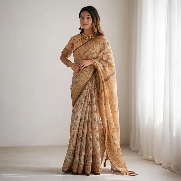 Pink_Linen_Saree_For_Women