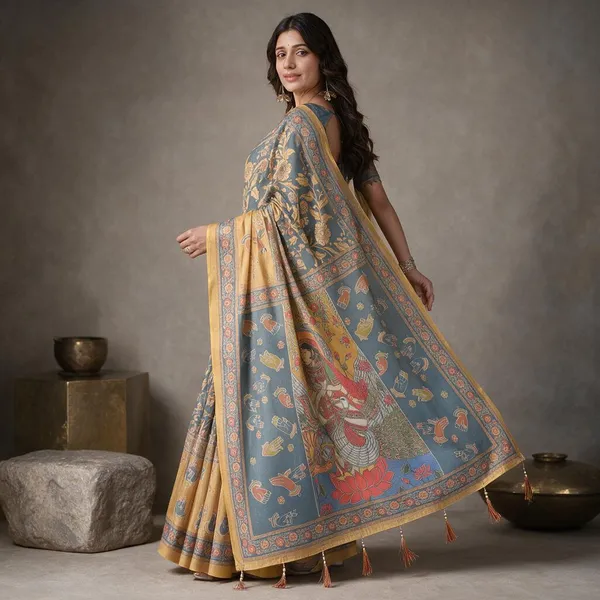 Grey_Linen_Saree_For_Women