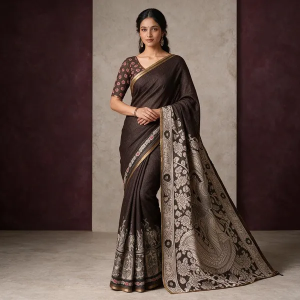 Multicolor_Linen_Saree_For_Women