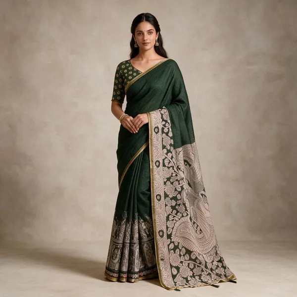 Multicolor_Linen_Saree_For_Women