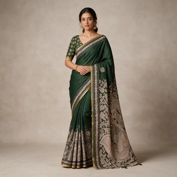 Multicolor_Linen_Saree_For_Women
