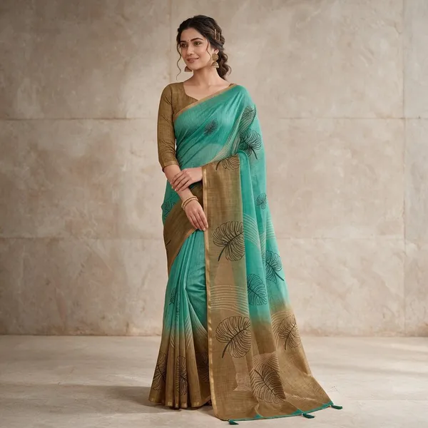 Multicolor_Linen_Saree_For_Women