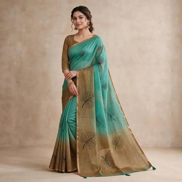 Multicolor_Linen_Saree_For_Women