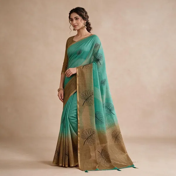 Multicolor_Linen_Saree_For_Women