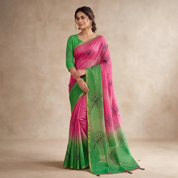 Multicolor_Linen_Saree_For_Women