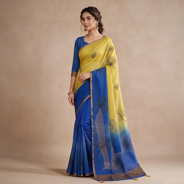 Multicolor_Linen_Saree_For_Women