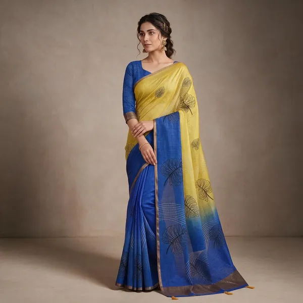 Multicolor_Linen_Saree_For_Women