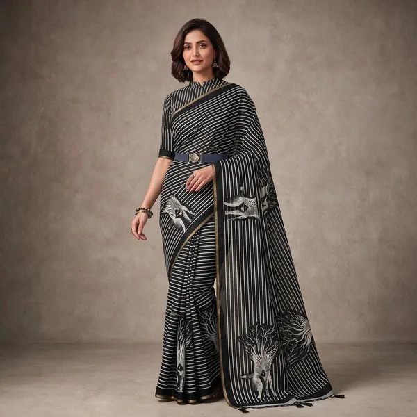Multicolor_Linen_Saree_For_Women