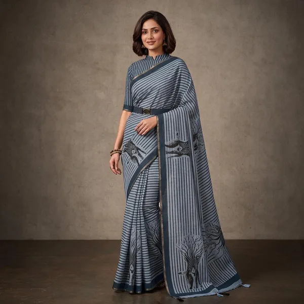 Multicolor_Linen_Saree_For_Women