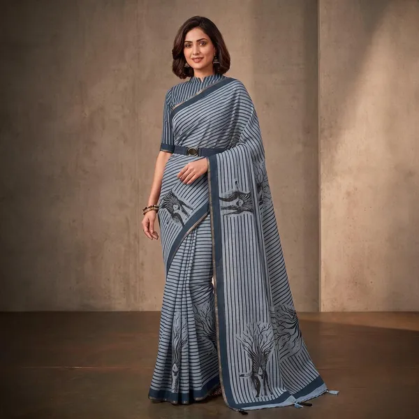 Multicolor_Linen_Saree_For_Women