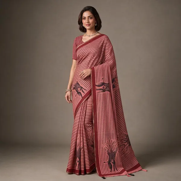 Multicolor_Linen_Saree_For_Women
