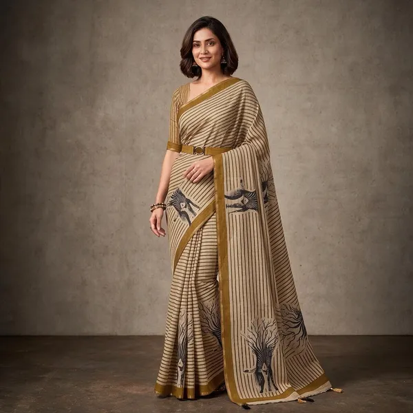 Multicolor_Linen_Saree_For_Women