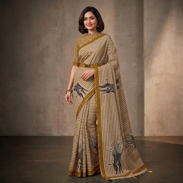 Multicolor_Linen_Saree_For_Women