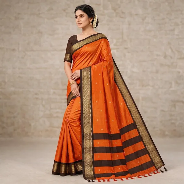 Multicolor_Silk_Blend_Saree_For_Women