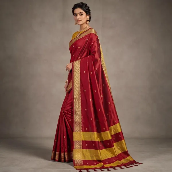 Multicolor_Silk_Blend_Saree_For_Women