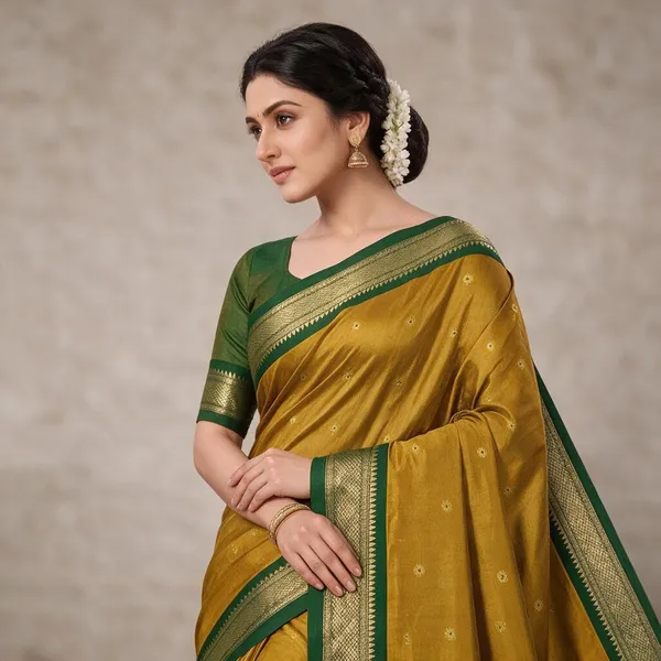 Multicolor_Silk_Blend_Saree_For_Women