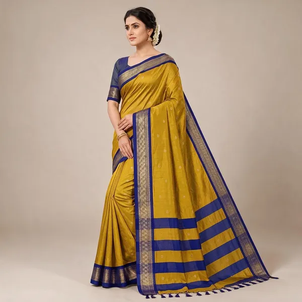 Multicolor_Silk_Blend_Saree_For_Women