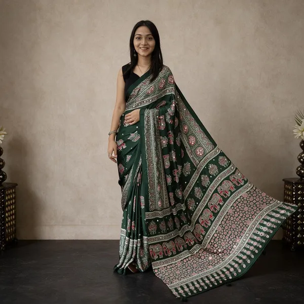 Multicolor_Satin_Saree_For_Women