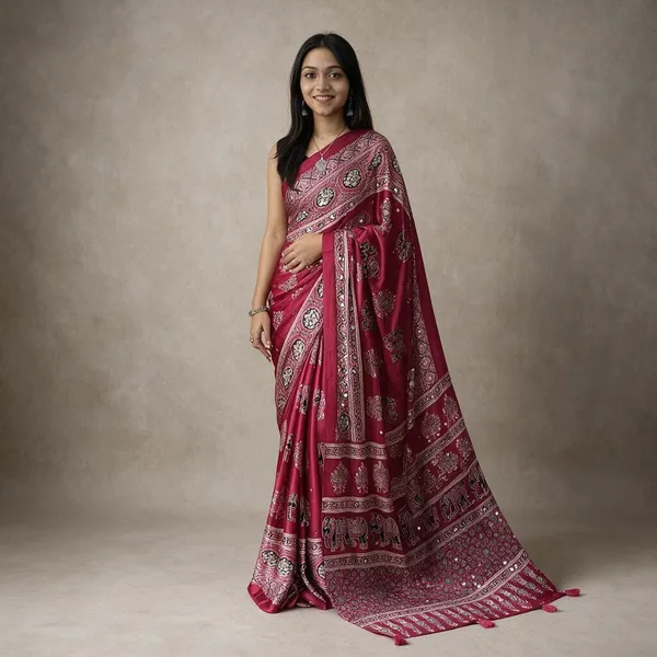 Multicolor_Satin_Saree_For_Women