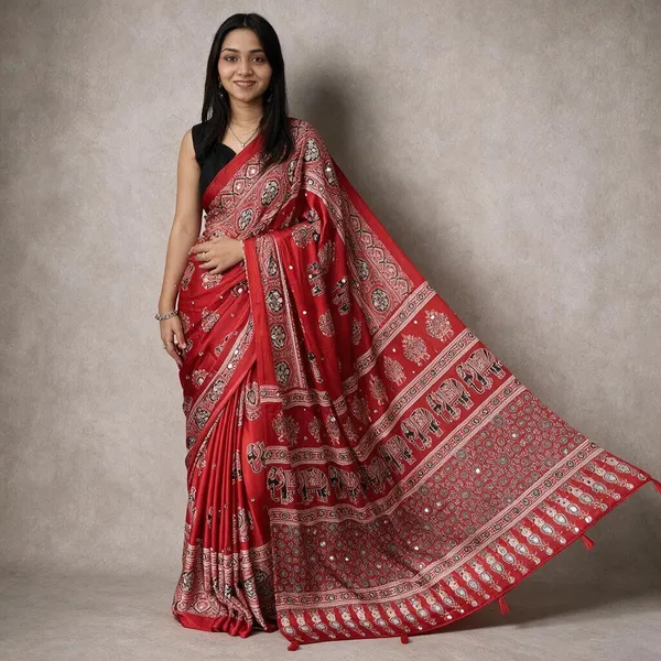 Multicolor_Satin_Saree_For_Women