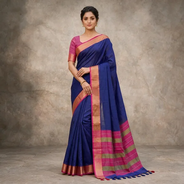 Blue_And_Pink_Kota_Doria_Saree_For_Women