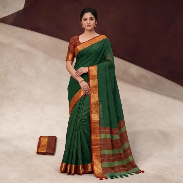 Green_And_Red_Kota_Doria_Saree_For_Women