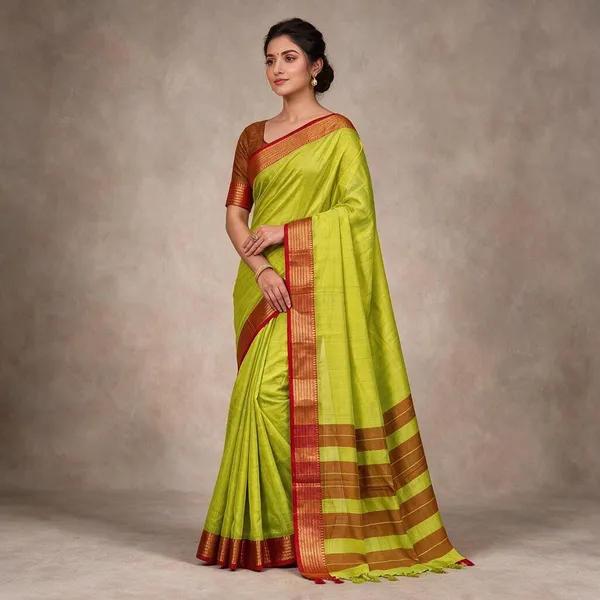 Yellow_And_Red_Kota_Doria_Saree_For_Women