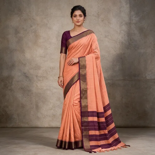 Pink_Kota_Doria_Saree_For_Women