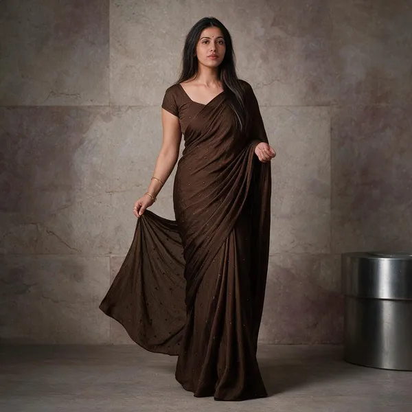 Brown_Cotton_Silk_Saree_For_Women