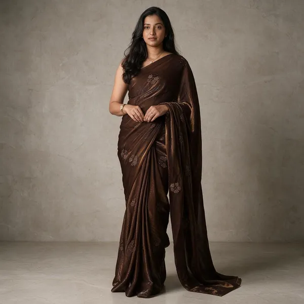 Brown_Cotton_Silk_Saree_For_Women