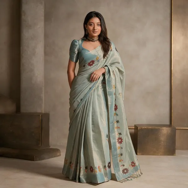Light_Blue_Pure_Silk_Saree_For_Women