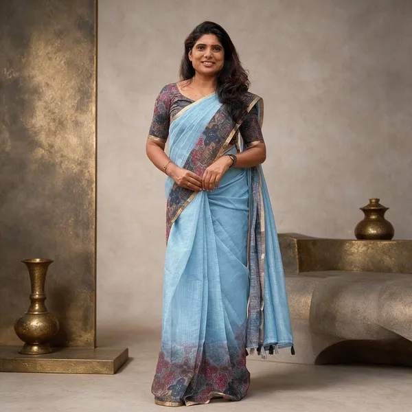 Light_Blue_Linen_Saree_For_Women
