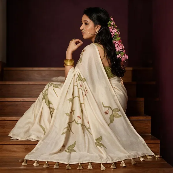 Beige_Linen_Saree_For_Women
