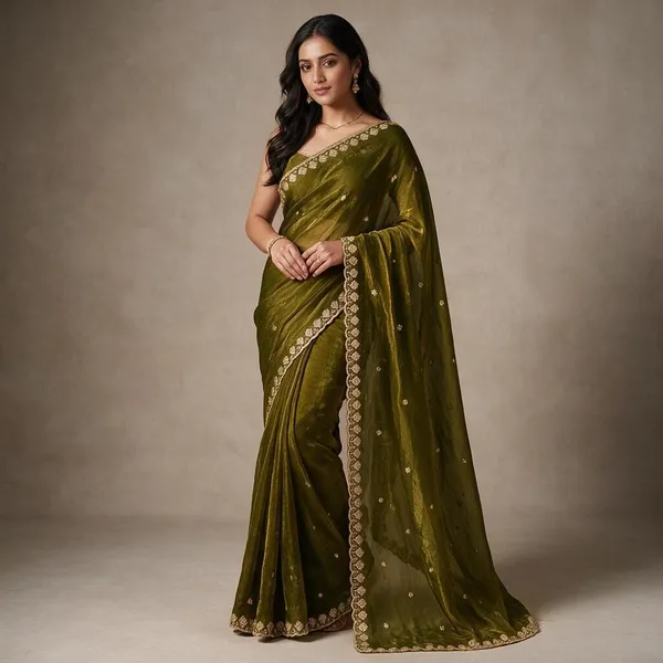 Dark_Green_Pure_Silk_Saree_For_Women