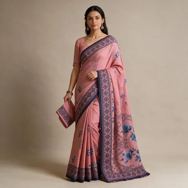 Pink_Cotton_Silk_Saree_For_Women