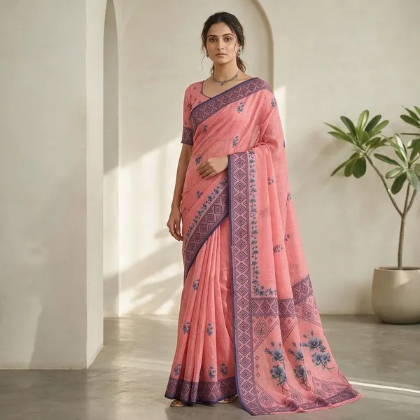 Pink_Cotton_Silk_Saree_For_Women