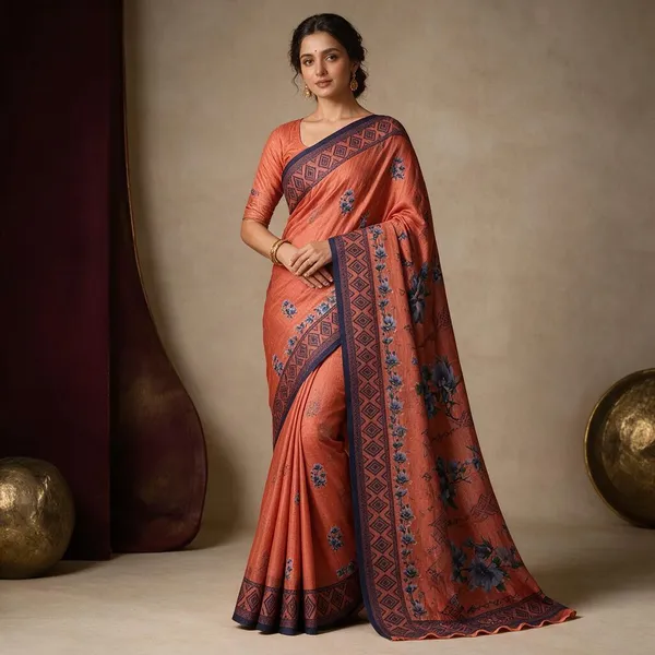 Orange_Cotton_Silk_Saree_For_Women